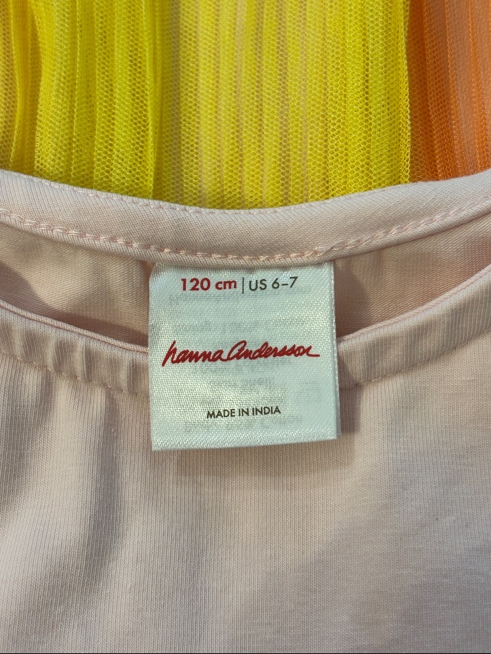 Hanna Andersson Pastel Pink Top with Rainbow Pleated Tulle Skirt - Picture 3 of 3